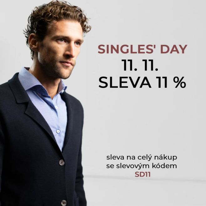 11.11. slavíme stylově - Singles’ Day = sleva 11 % na vše. Jen dnes. Se slevovým kódem SD11 @eterna.cz @carlocardini.cz...